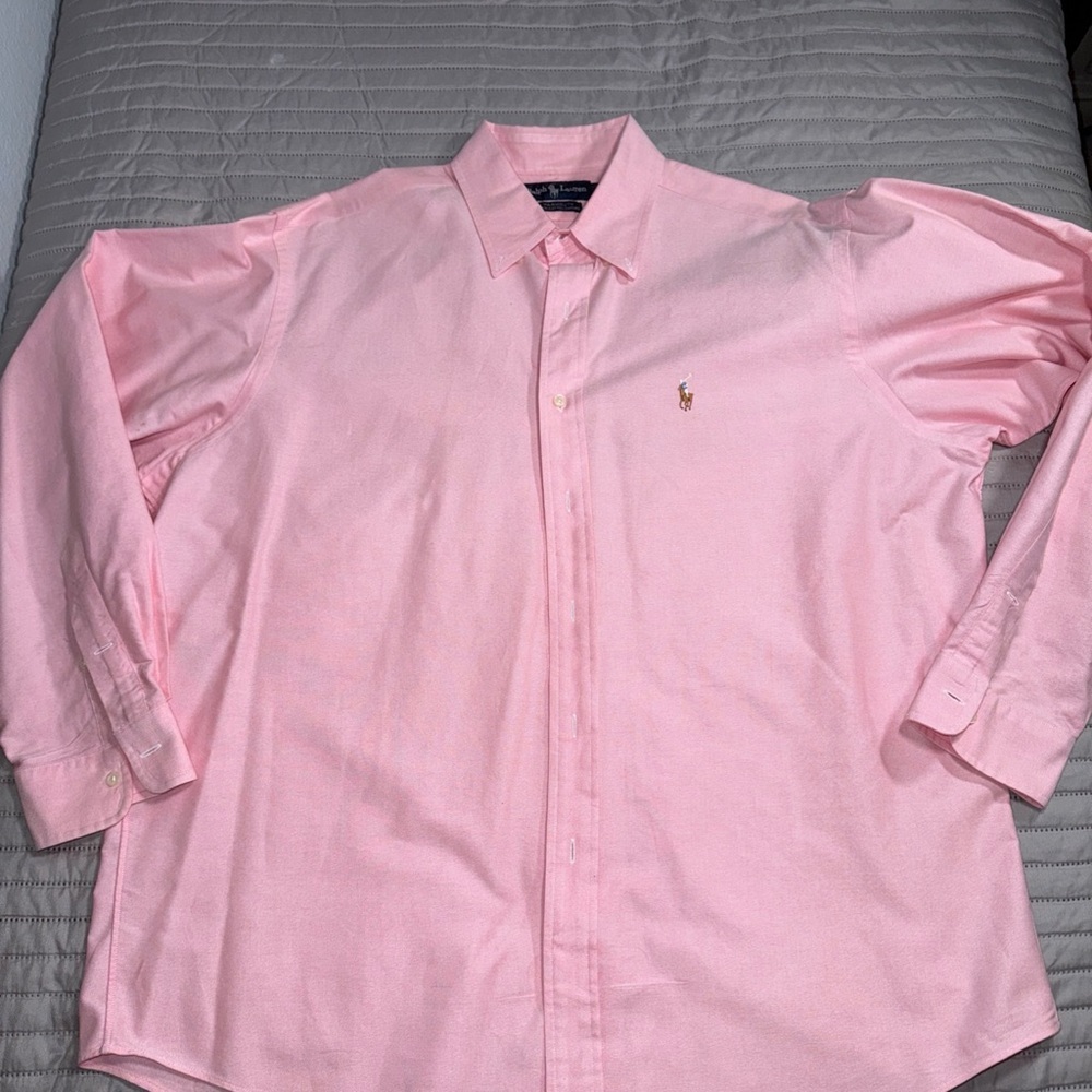 Polo by Ralph Lauren Pink Men's cotton dress Shirt sz 16.5-35